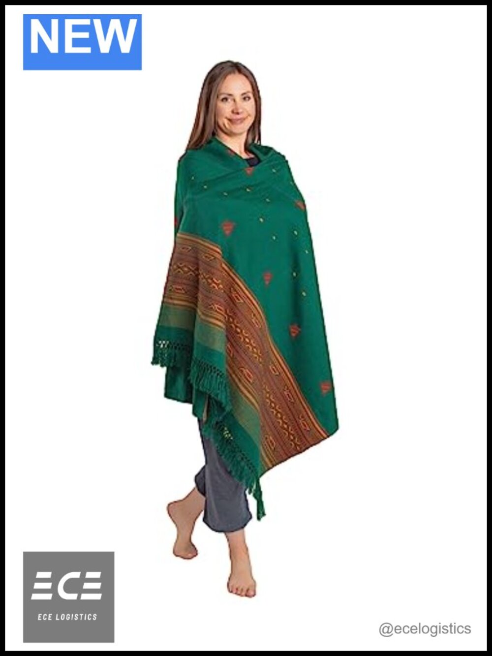 Vegan Wool Meditation Shawl Large Unisex Prayer Wrap Oversize Scarf Blanket